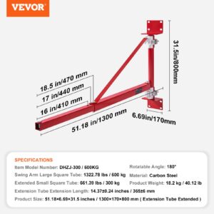 VEVOR Elektrilise tõstuki tugivarras, 600 kg, 1300×170×800 mm — pilt 7