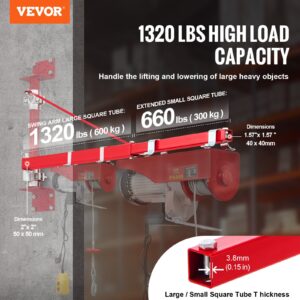 VEVOR Elektrilise tõstuki tugivarras, 600 kg, 1180×180×810 mm — pilt 2
