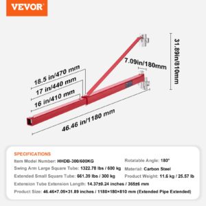 VEVOR Elektrilise tõstuki tugivarras, 600 kg, 1180×180×810 mm — pilt 7
