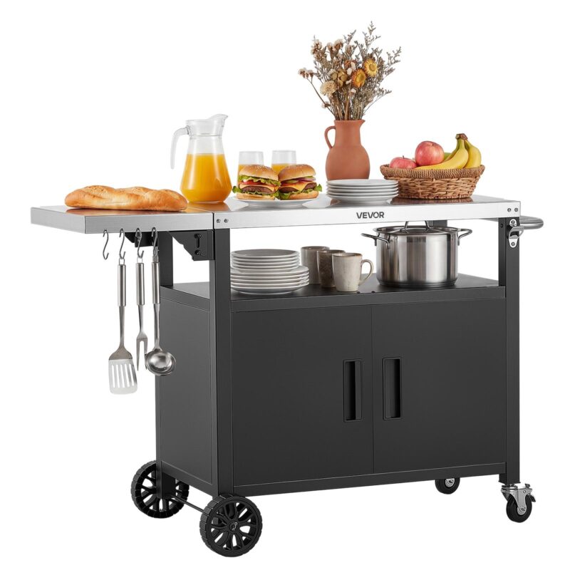 Outdoor Grill Cart with Storage Cabinet, 40 kg, 124 cm