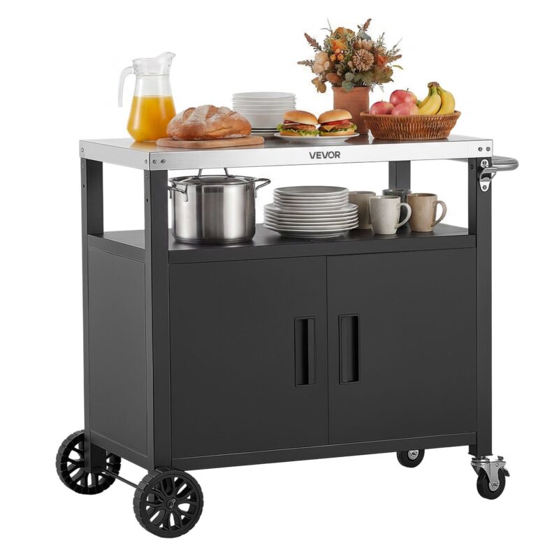 Outdoor Grill Cart with Storage Cabinet, 40 kg, 92 cm