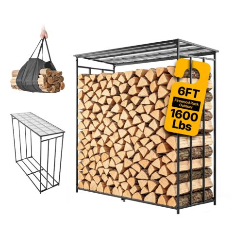 Firewood Rack 1855 mm 3/8 Cord Heavy Duty Outdoor Wood Storage Holder, 730 kg