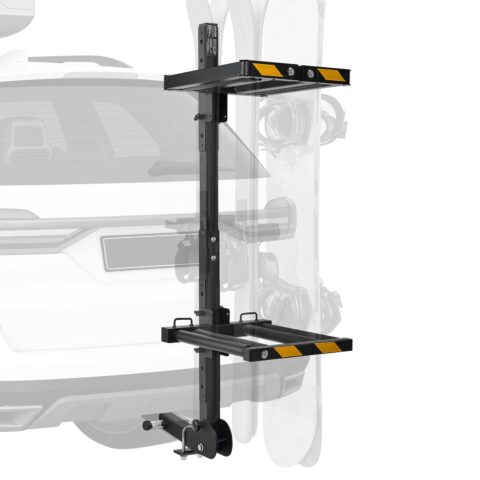 Folding Hitch Mounted Ski & Snowboard Rack, 50 mm, 75 kg