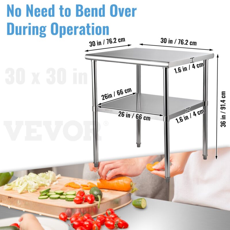 Roostevabast terasest ettevalmistuslaud, 136 kg, 76,2 x 76,2 x 91,4 cm, 363 kg