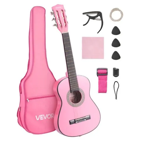 VEVOR Klassikaline kitarr, 780 mm, roosa