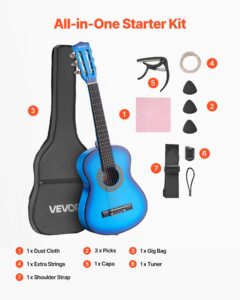 VEVOR Klassikaline kitarr, 780 mm, sinine — pilt 7