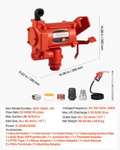 VEVOR Kütuseülekandepump 230V, 76 L, 28,3 kg — pilt 7
