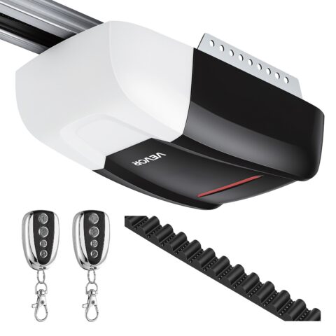 Garage Door Opener 800N Pulling Force Ultra-Quiet Belt Drive Opener, 90 W