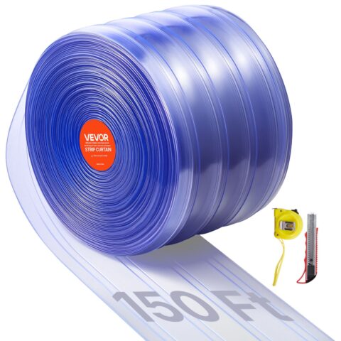 Clear PVC Strip Curtain, 45,7 m, 20 cm laius
