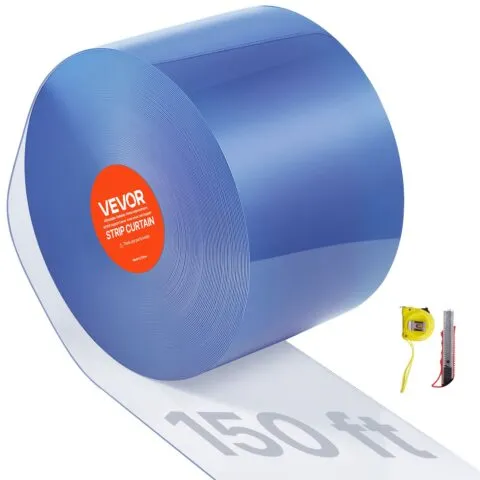Läbipaistev PVC-kardinriba, 45,7 m, 20 cm laius