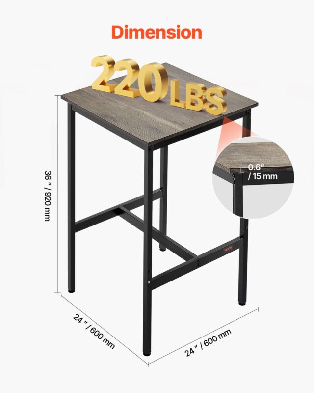 Baarilaud, 100 kg, 61,0 x 61,0 x 91,4 cm