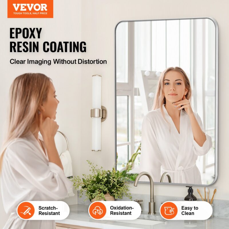 VEVOR Seinale kinnitatav meigipeegel, 3,81 mm, 55,9 x 76,2 cm, 762×559×25 mm