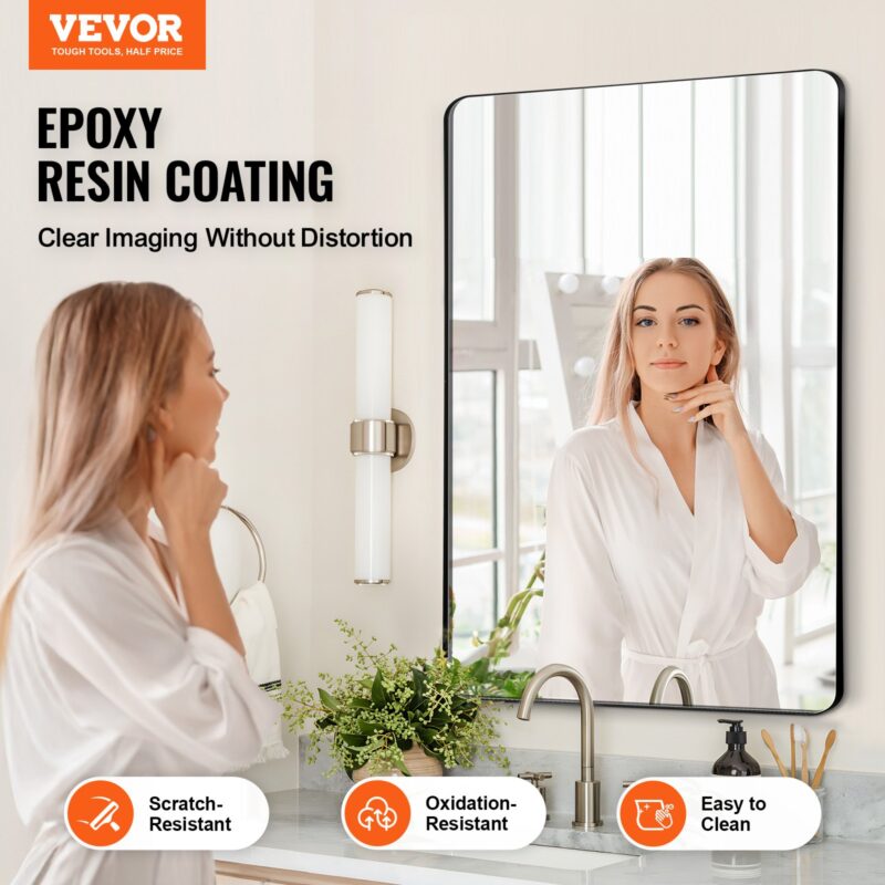 VEVOR Seinale kinnitatav meigipeegel, 3,81 mm, 55,9 x 76,2 cm, 761×558×25 mm