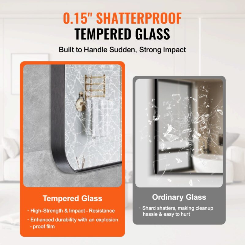 Seinale kinnitatav meigipeegel, 3,81 mm, 71,1 x 152 cm