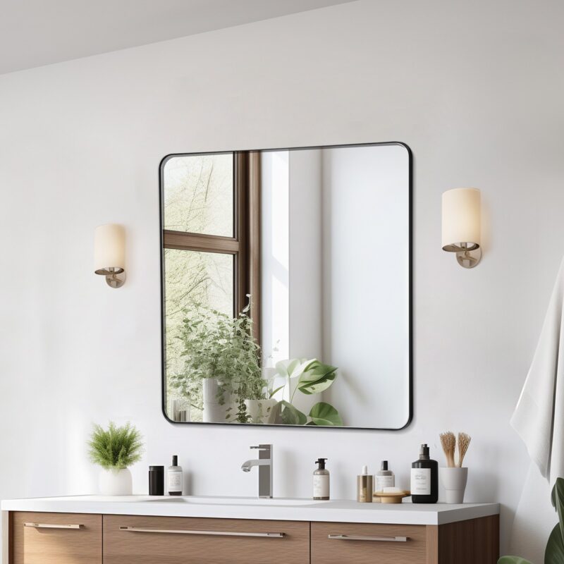 Seinale kinnitatav meigipeegel, 3,81 mm, 91,4 x 91,4 cm