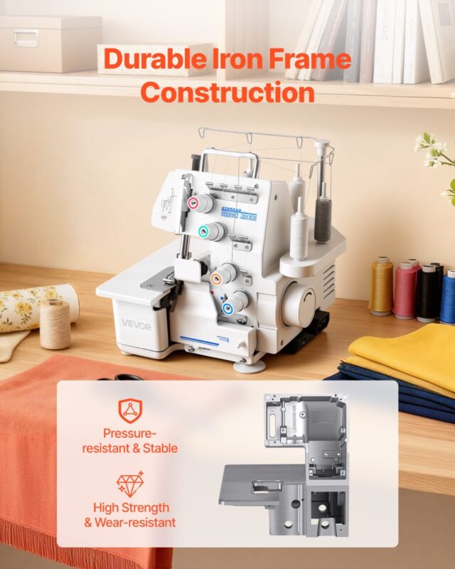 VEVOR Serger overlokõmblusmasin, 260×270×270 mm