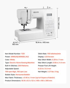 VEVOR Arvutipõhine õmblusmasin, 410×165×305 mm — pilt 7