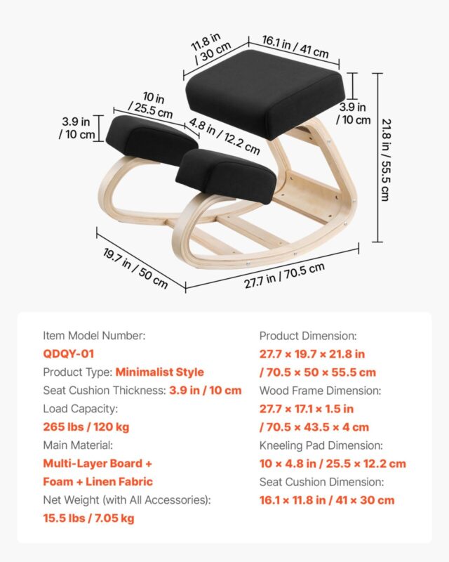 Ergonoomiline põlvitustool, 120 kg