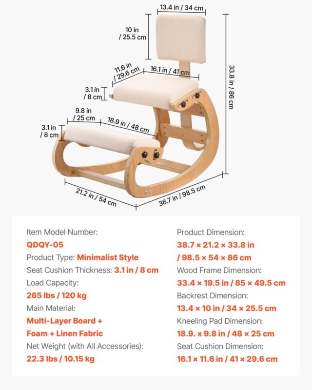 Ergonoomiline põlvitustool, 120 kg