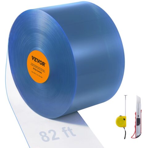 Strip Curtain PVC Door Curtain 2499.4 cm x 20.3 cm Roll Cooler Freezer Clear Plastic