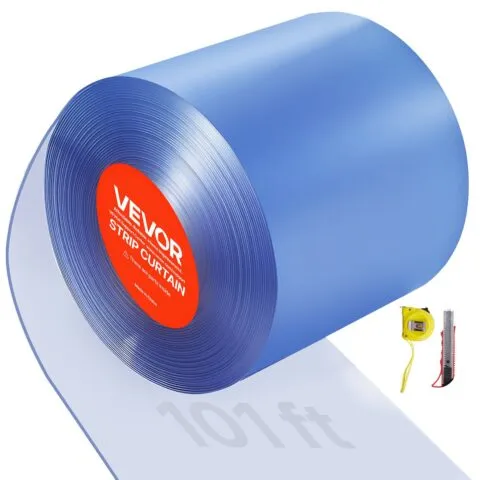 VEVOR Läbipaistev PVC-ribakardin, 30,8 m, 30,5 cm laius, 85 kg