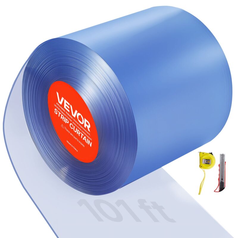 Clear PVC Strip Curtain, 30,8 m, 30,5 cm laius