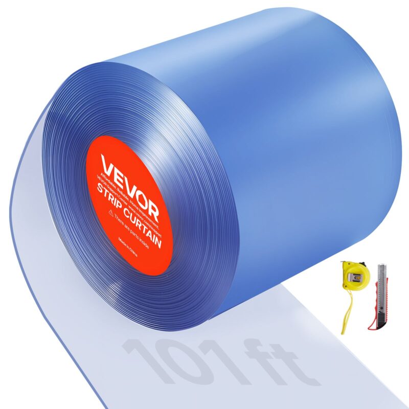 Clear PVC Strip Curtain, 30,8 m, 30,5 cm laius
