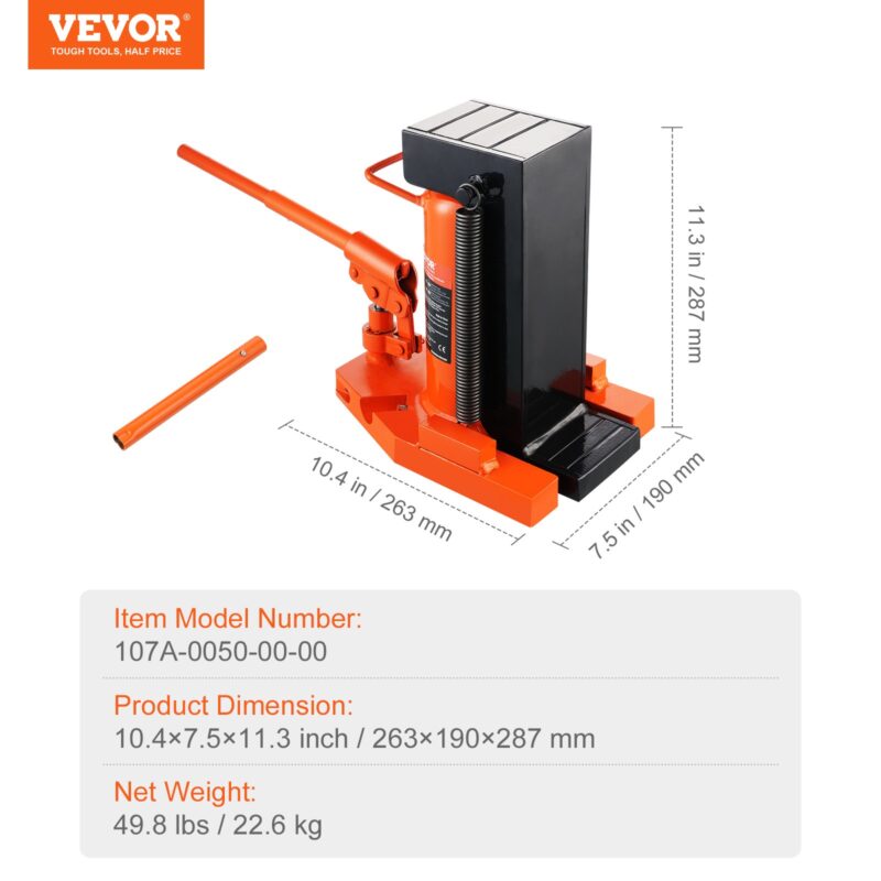 Hüdrauliline varvastõstuk, 9979 kg, 4536 kg, 17,3 cm