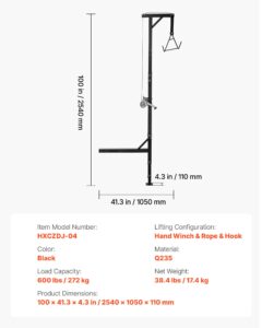 VEVORi veoauto haakekonksuga mängutõstuk, 272 kg, 5,08 cm — pilt 7