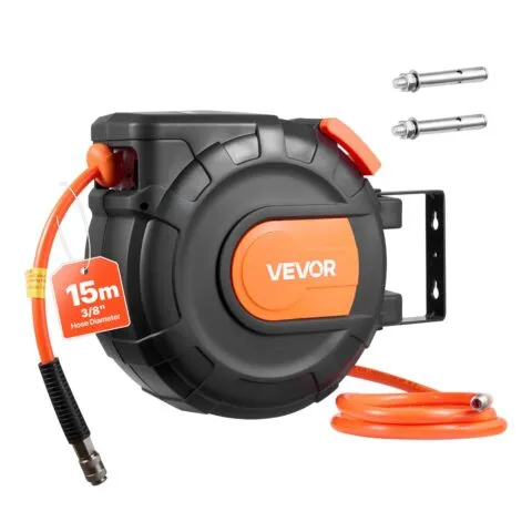 VEVOR Sissetõmmatav õhuvoolikurull, 15 m, 9,5 mm, 430×155×320 mm