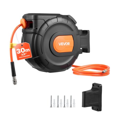 Retractable Air Hose Reel, 30 m, 9,5 mm