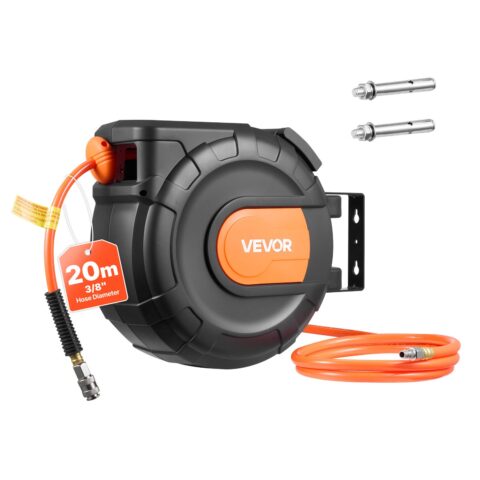 Retractable Air Hose Reel, 20 m, 9,5 mm