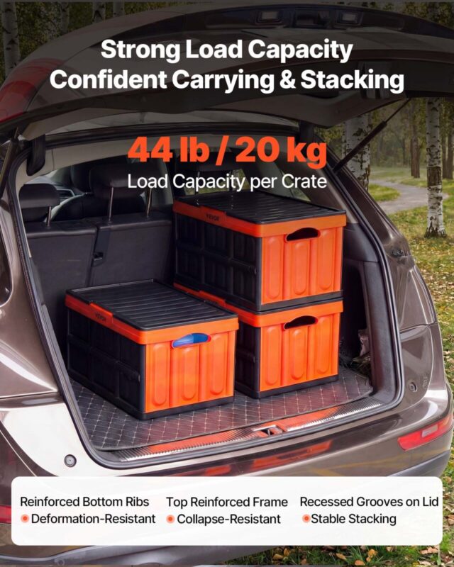Plastist kokkupandavad hoiukastid kaantega, 20 kg, 45 L