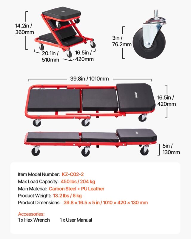 1010 mm 5,08 cm-1 kokkupandav mehaaniline roomiktool, 204 kg