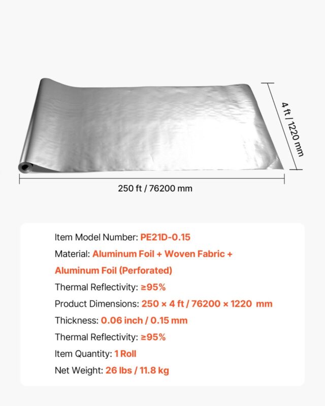 Topeltpeegeldav isolatsioonirull, 0,15 mm, 76,2 m