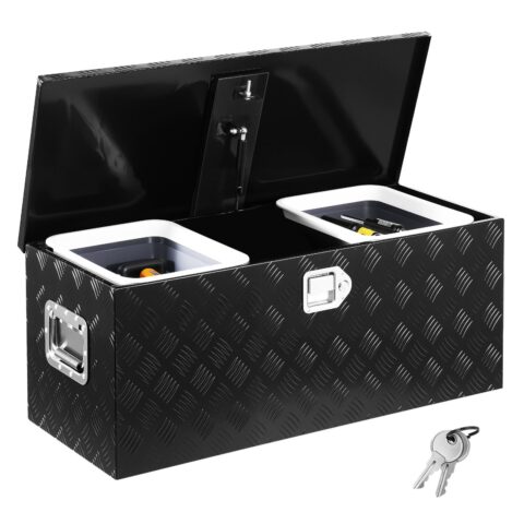 Heavy Duty Aluminum Truck Bed Tool Box, 40 kg, 899 x 370 x 370 mm