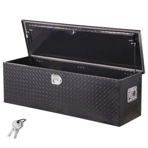 VEVOR Raskeveokite alumiiniumist veoauto voodi tööriistakast, 100 kg, 1244,6 x 381 x 381 mm, must