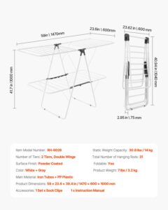 Pesukuivatusrest, 14 kg, 2 tasandit — pilt 7