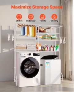 VEVOR Pesumasina ja kuivati ​​kohal olevad hoiuriiulid, 10 kg, 6 tasandit, valge — pilt 3