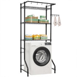 VEVOR Pesumasina ja kuivati ​​kohal olev hoiuriiul, 10 kg, 3 tasandit, must — pilt 1