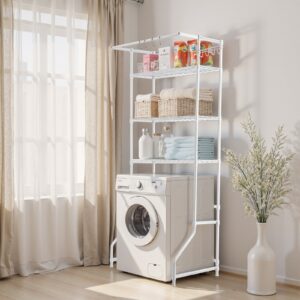 VEVOR Pesumasina ja kuivati ​​kohal olev hoiuriiul, 10 kg, 3 tasandit, valge — pilt 8