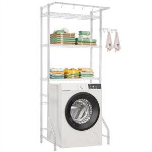 VEVOR Pesumasina ja kuivati ​​kohal olev hoiuriiul, 10 kg, 3 tasandit, valge — pilt 1