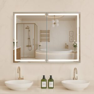 Valgustusega ravimikapp peegliga, 60 x 80 cm — pilt 1