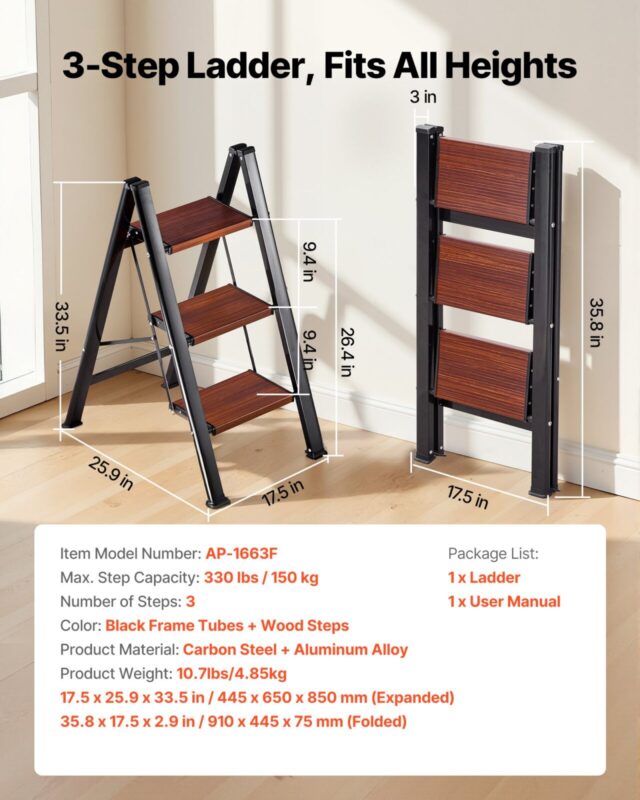 VEVOR 3 astmeline redel, 150 kg, 445×650×850 mm