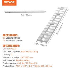 182,9x38,1 cm alumiiniumist kaldteed 2721,6 kg kandevõimega laadimiskaldteed 2 tk, 2722 kg — pilt 7
