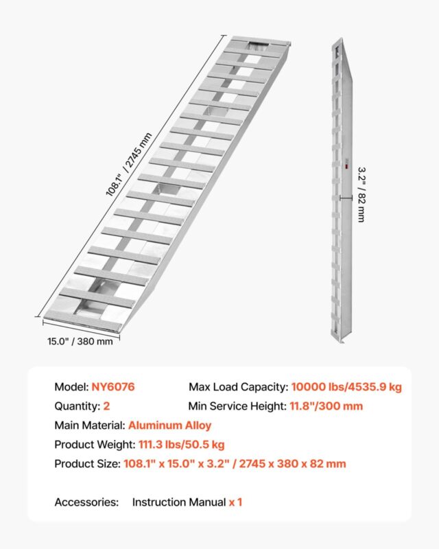 Laadimisrambid, 4536 kg, 2745 x 380 mm, 4535,9 kg, 2 tk
