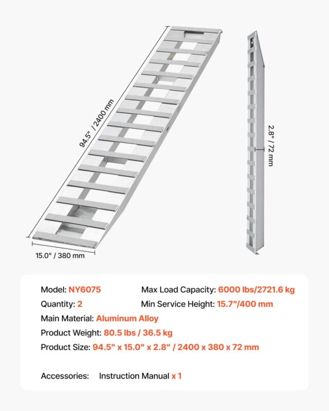 Laadimisrambid, 2722 kg, 2400 x 380 mm, 2721,6 kg, 2 tk