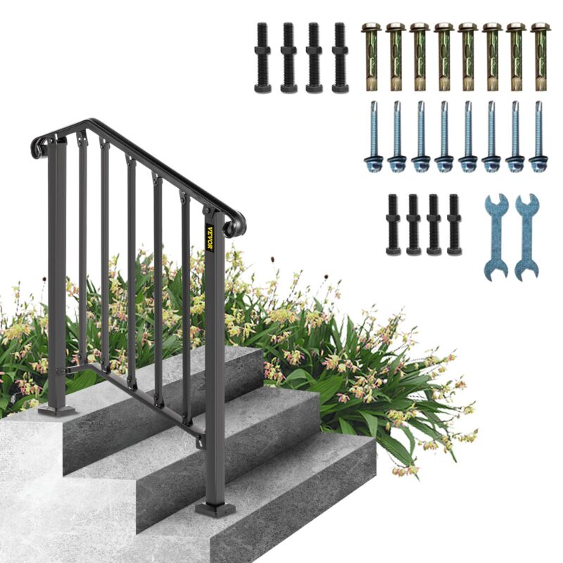 Iron X Handrail Picket #2 Railing Rail Fits 2 Steps, 37 cm, 11,7 kg
