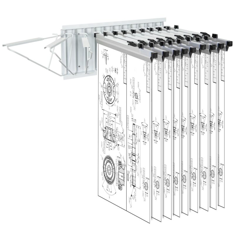 Wall Mount Blueprint Storage Rack – Holds up to 1200 Blueprints, 109 kg, 61,0 cm