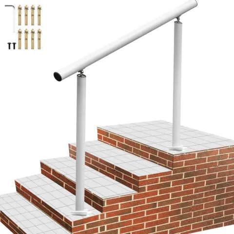 VEVOR Käsipuu välistreppidele, 75 kg, 1,22 m, 86,4 cm, valge